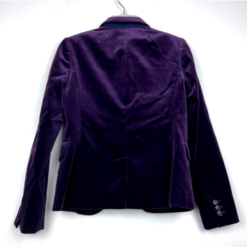 J Crew Velvet Purple Plum Blazer Jacket Size Small